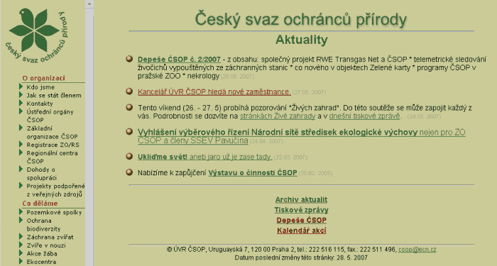 Web ČSOP